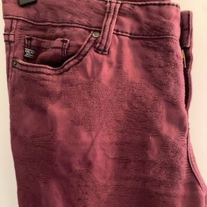 Dear John Wine Embroidered Floral Print Pant